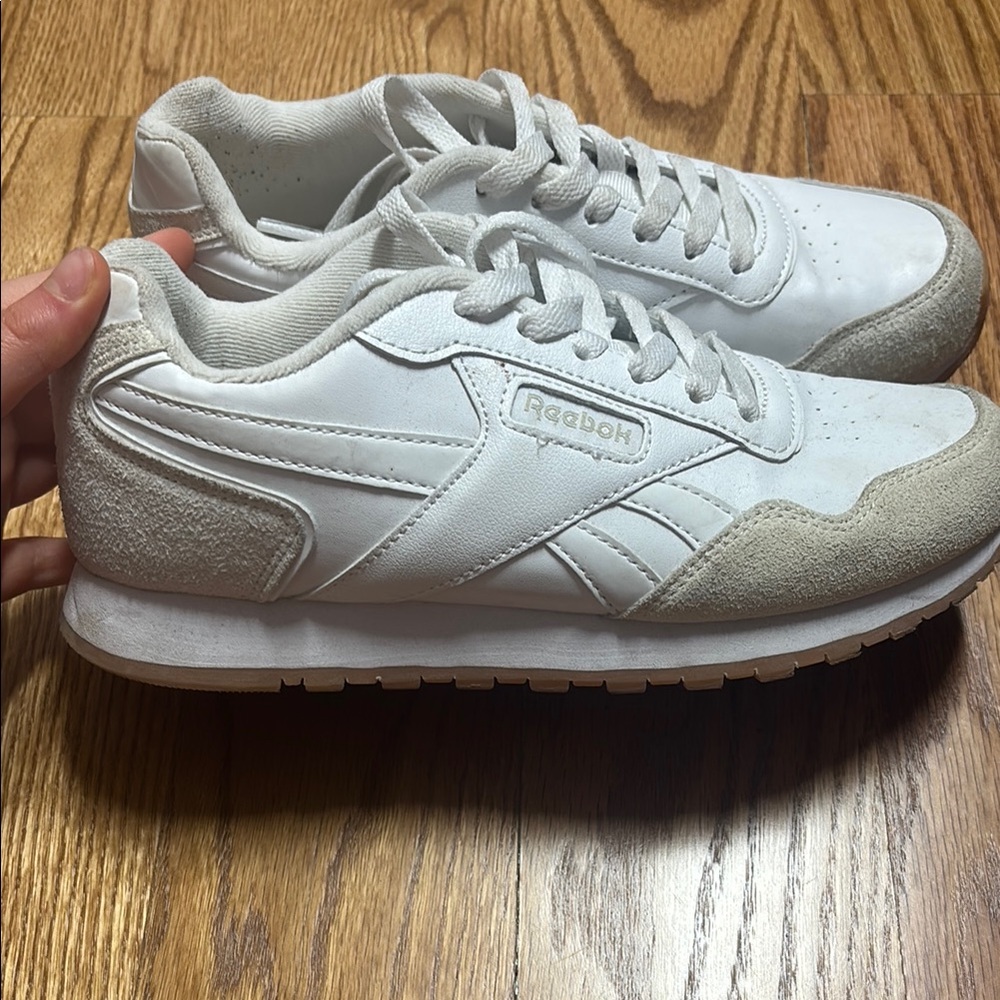 Reebok White and Gray Low-Top Sneakers with Cushioned Midsole